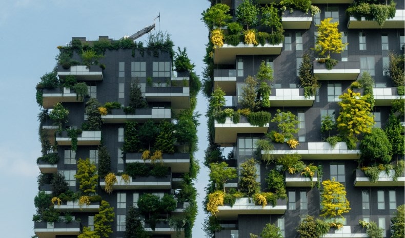 Bosco Verticale, also known as the “Vertical Forest” is a pair of residential towers in Milan, Italy conceived as a home for trees that also houses humans and birds.