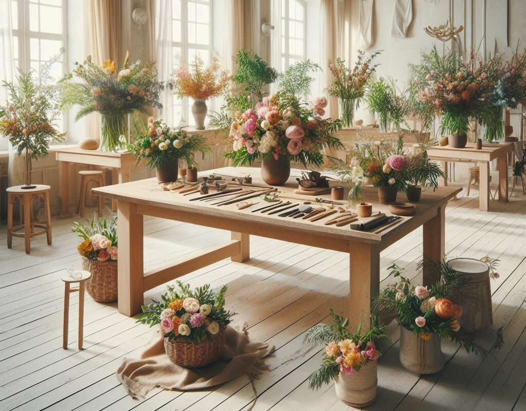 room dedicated to the art of flower arranging